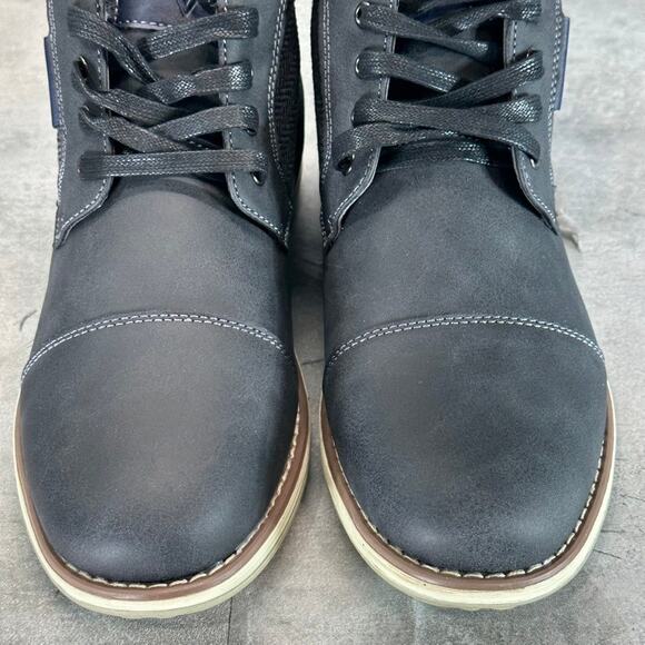 VANCE CO. Men\'s Black Jones Cap-Toe Lace-Up Boots SZ 9 main image 10